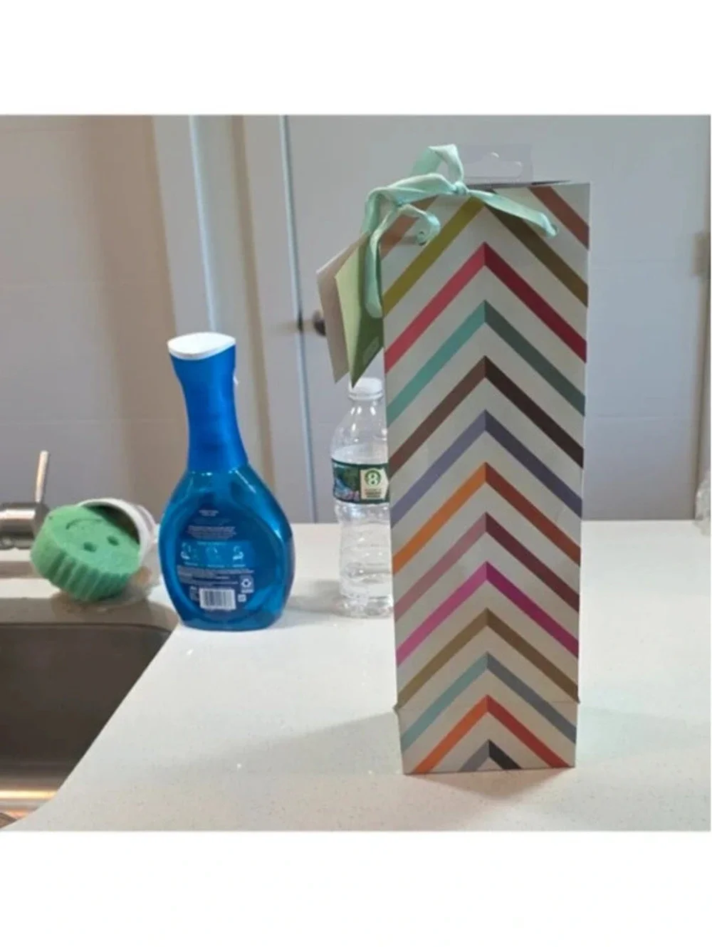Revel Paper Decorative Gift Bag with Multicolor Chevron Pattern